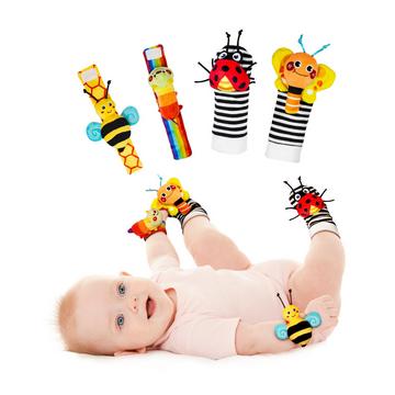 Hochet de poignet, chaussettes et détecteur de pieds, jouet pour bébé, jouet éducatif pour bébé