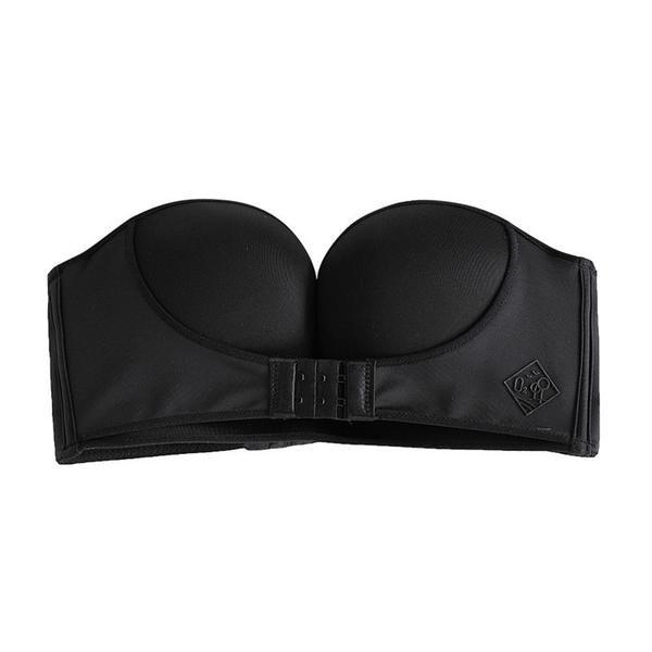 Image of Trägerloser Push-up-bh, Zusätzliche Knopfleiste Vorne, Schwarz – 80c Damen ONE SIZE