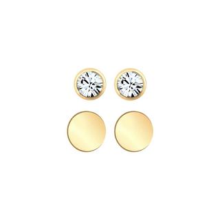 Elli  Boucles d'Oreilles Femmes Clous D'oreilles Plaquettes Set De 2 Avec Cristaux 