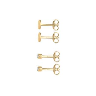 Elli  Boucles d'Oreilles Femmes Clous D'oreilles Plaquettes Set De 2 Avec Cristaux 