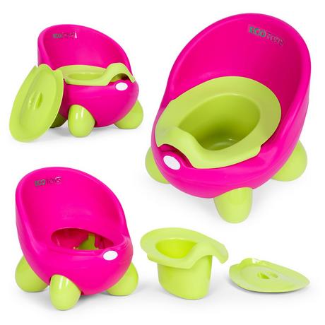 MST Riduttore WC per bambini, inserto rimovibile, gambe antiscivolo, rosa-verde, ECOTOYS  