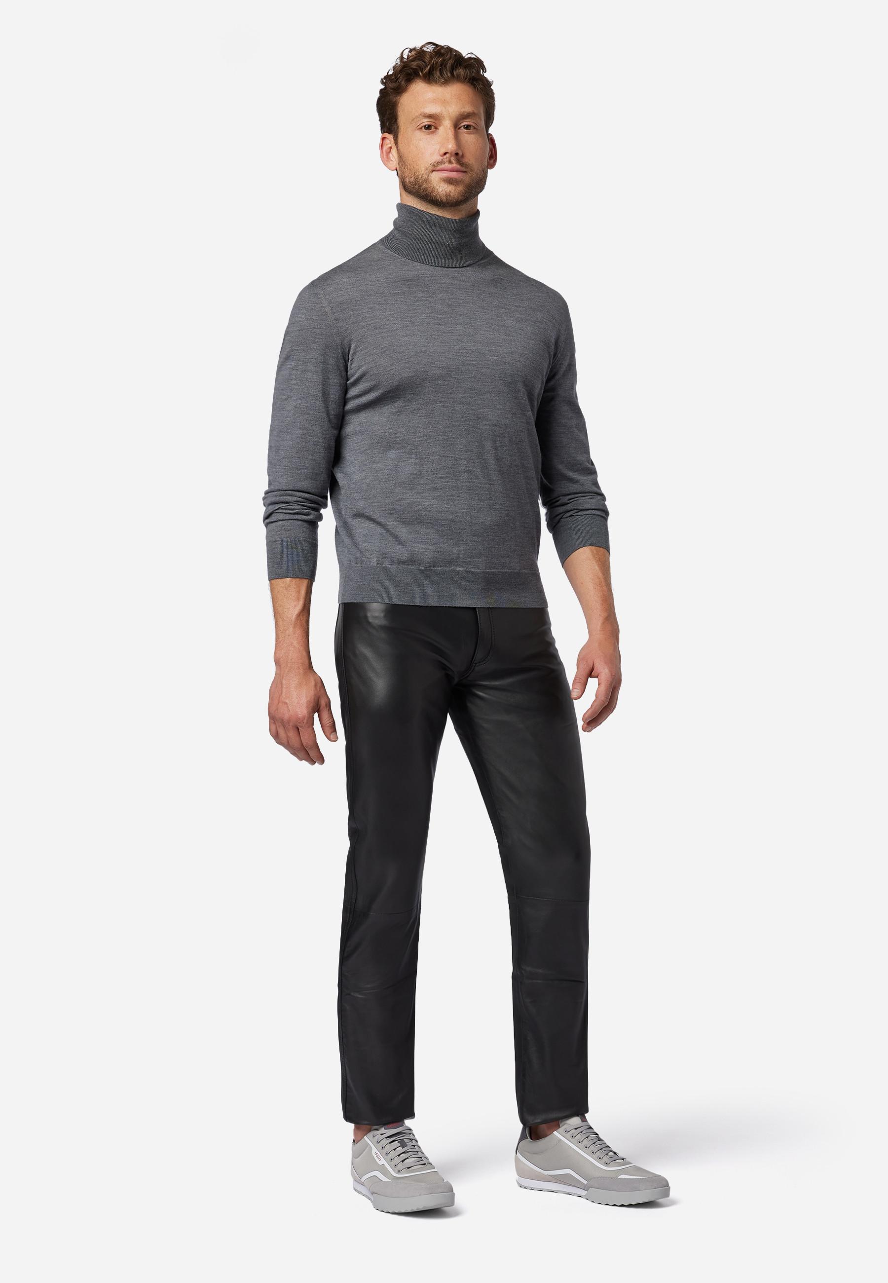 RICANO  Pantalon en cuir pour hommes No. 3 TR Jeans, dans un style classique à 5 poches, taille normale. 