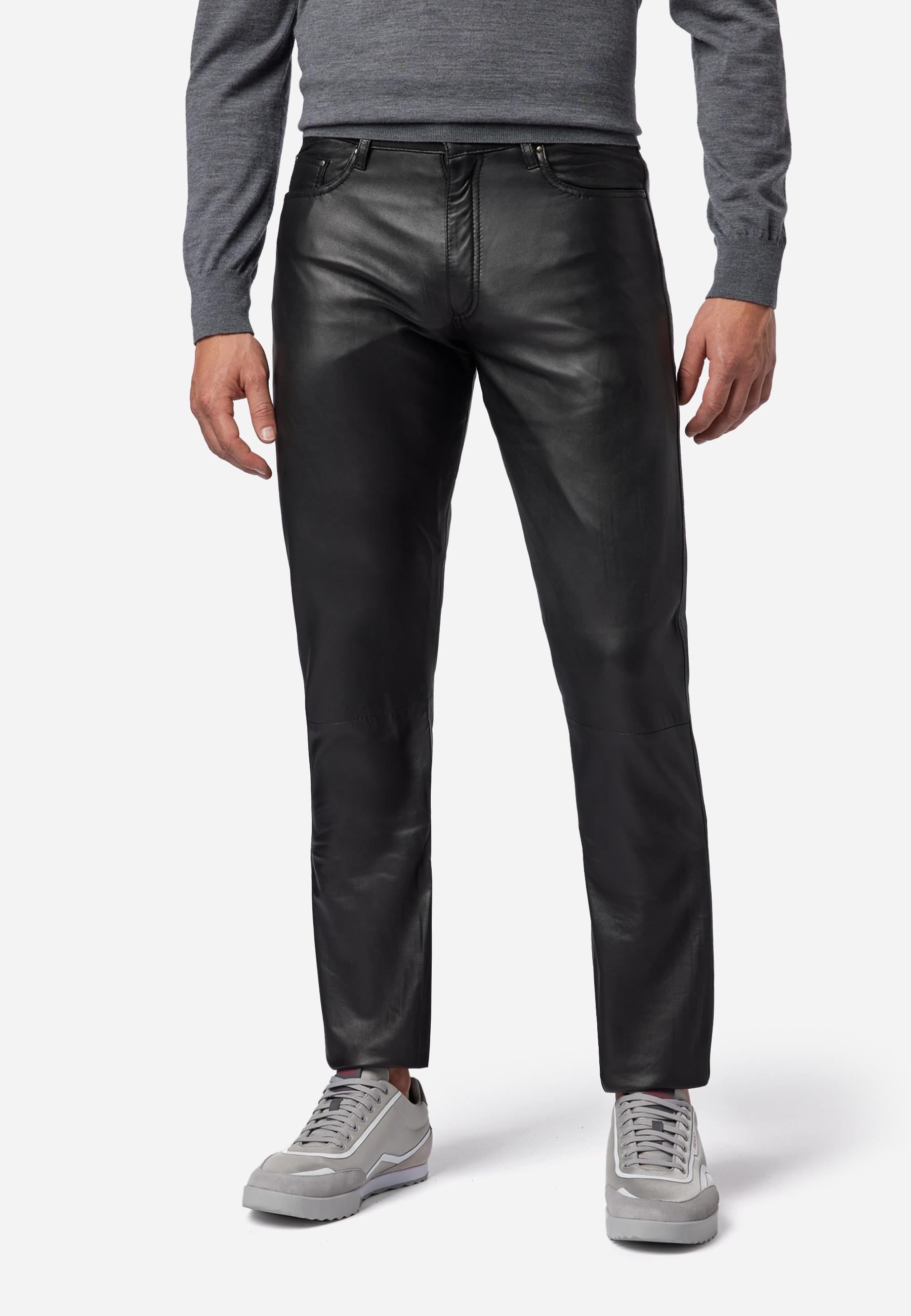 RICANO  Pantalon en cuir pour hommes No. 3 TR Jeans, dans un style classique à 5 poches, taille normale. 