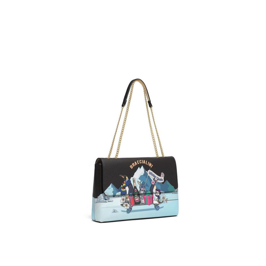 Braccialini Sac à bandoulière avec illustration hivernale  