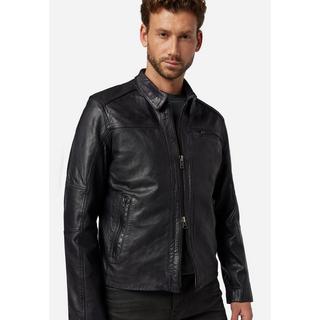 RICANO  Veste en cuir pour homme Shelby - Classique avec col polo 