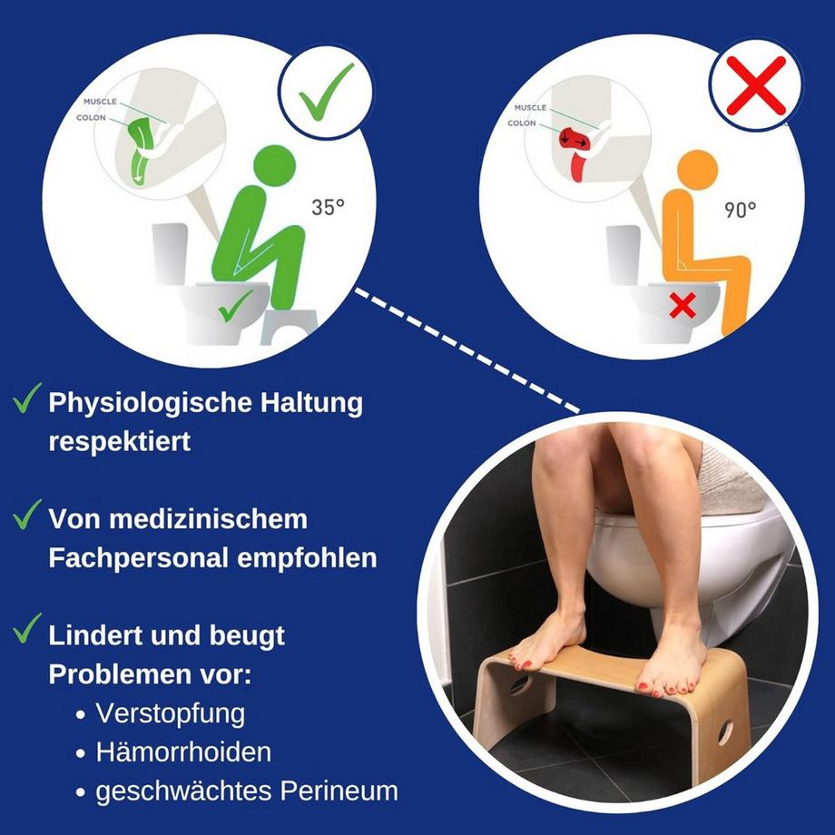 Well Care  Tabouret de toilette Bois laqué Nature 