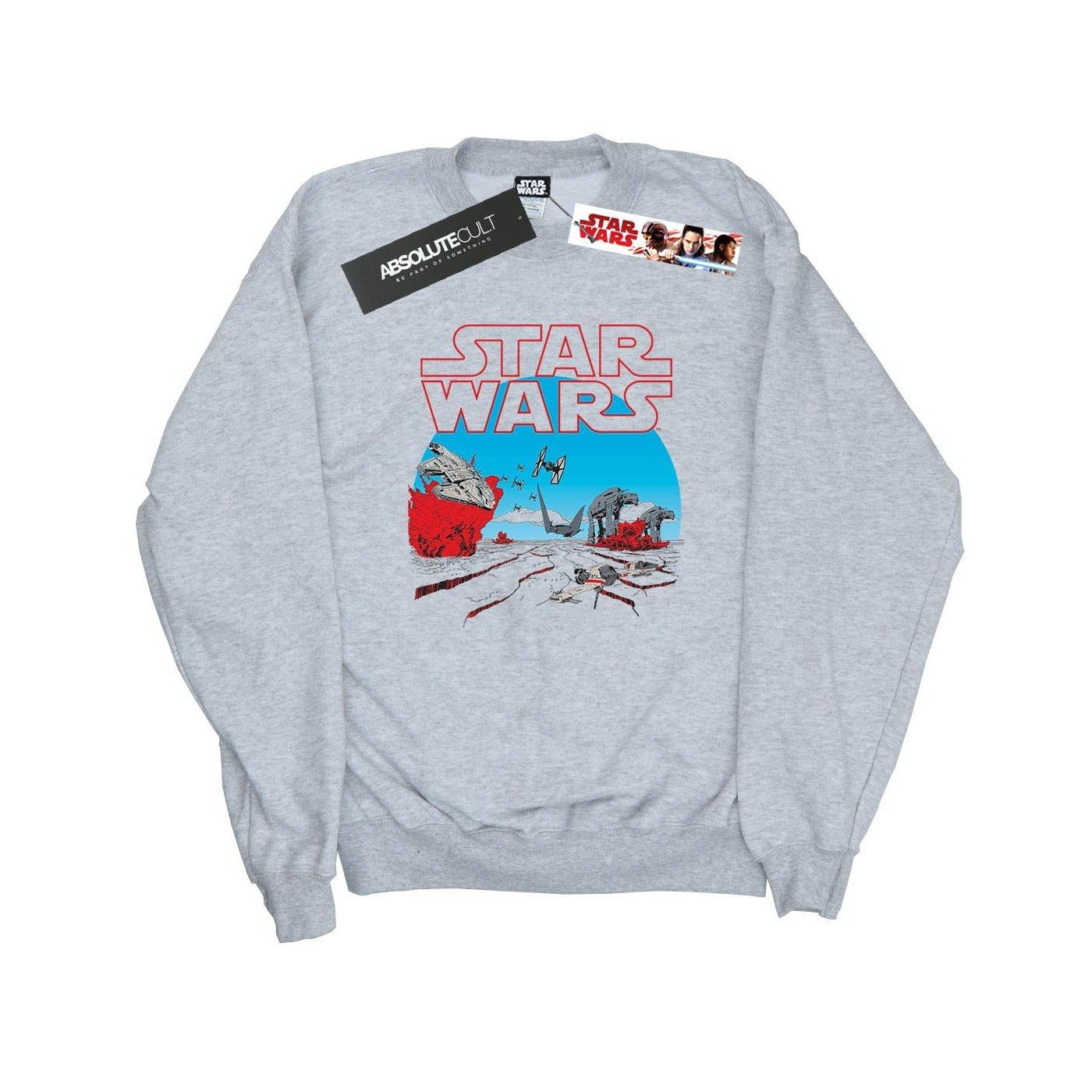 Image of The Last Jedi Action Scene Sweatshirt Damen Grau XL