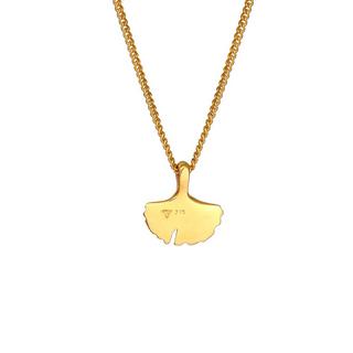 Elli  Halskette Ginkgo Blatt Anhänger Natur 375Er Gelbgold 