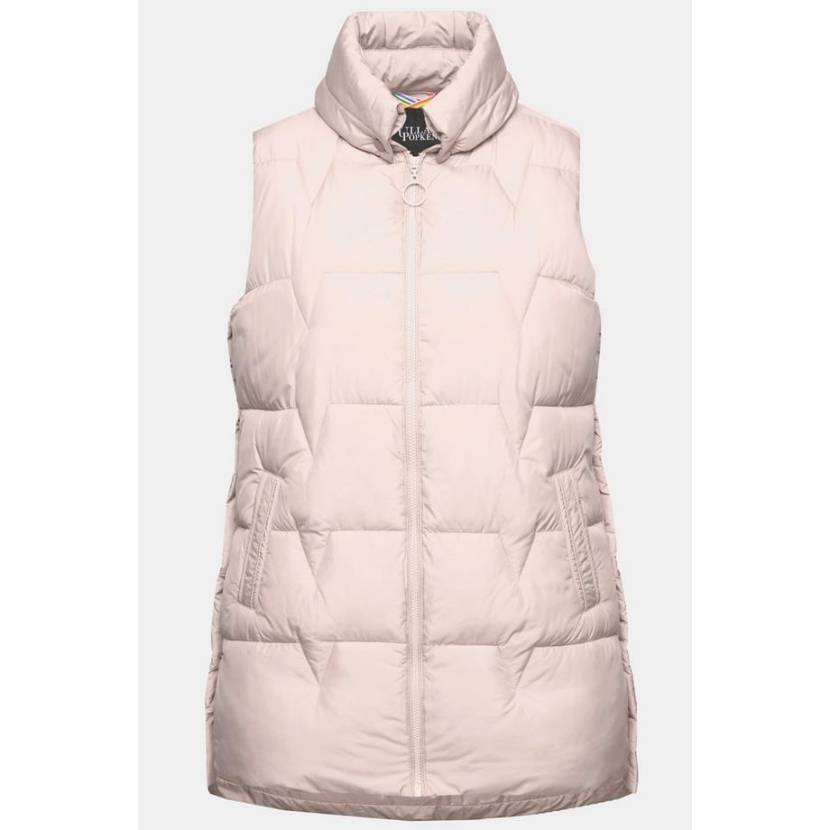 Ulla Popken Gilet trapuntato con bottoni automatici laterali e colletto a camicia  