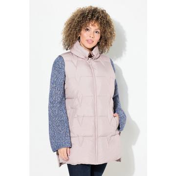 Gilet matelassé sans manches, boutons-pression sur les côtés, col chemise