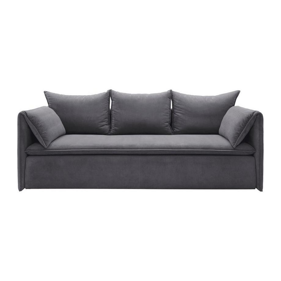 Vente-unique Sofa 3-Sitzer - Mit Schlaffunktion - Cord - Graublau - TEODORA  
