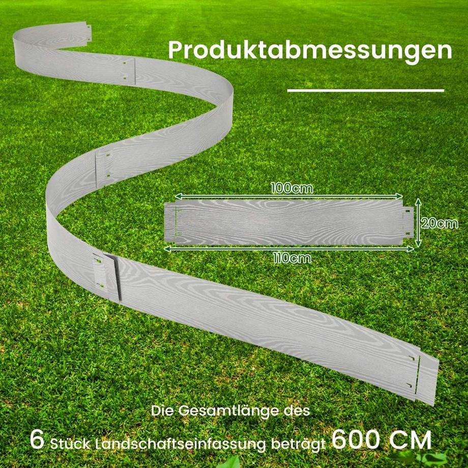 Northix Kit per bordatura da giardino, 6 pezzi in metallo  