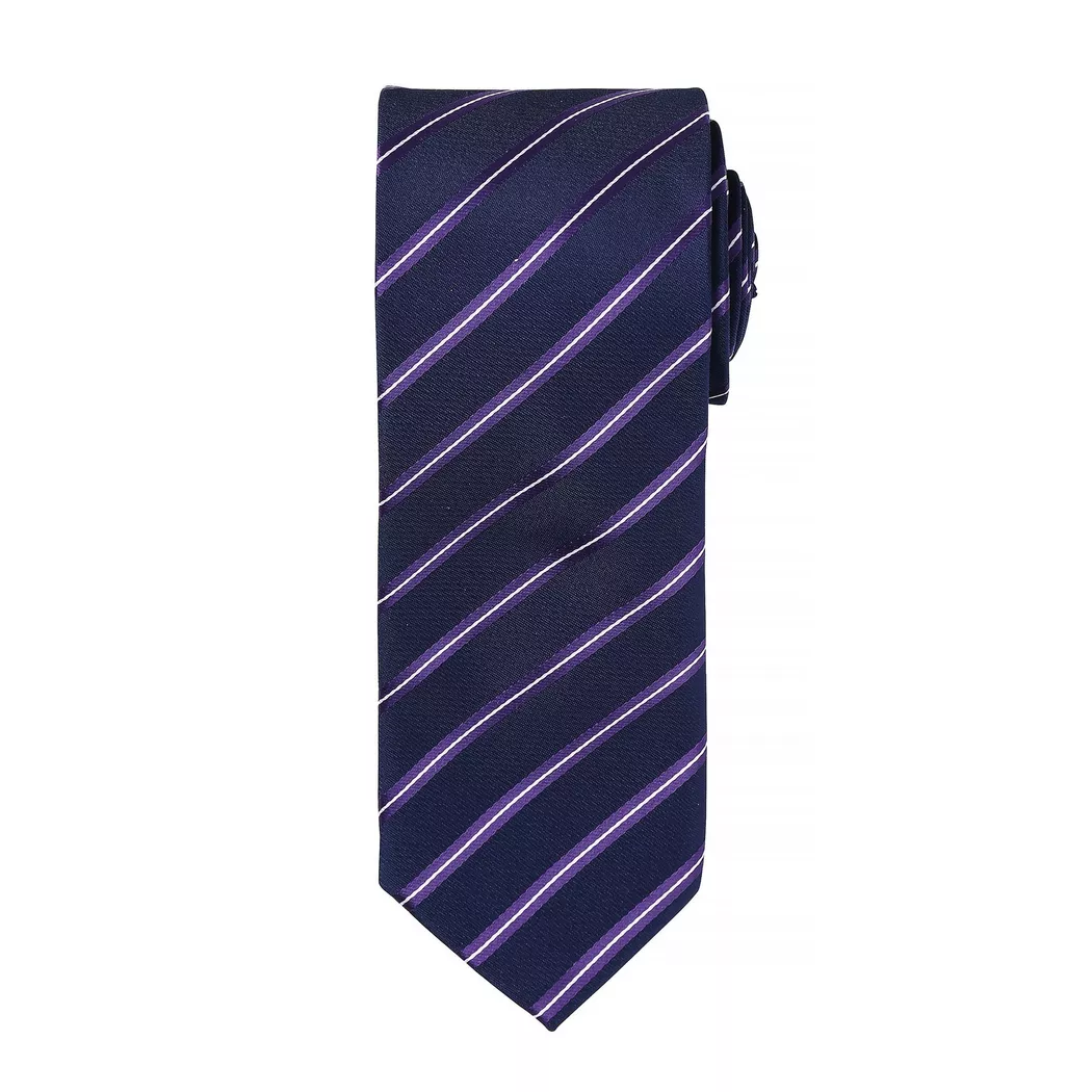 PREMIER - Sport Krawatte mit Streifen Muster, für Herren, Marine, One Size
