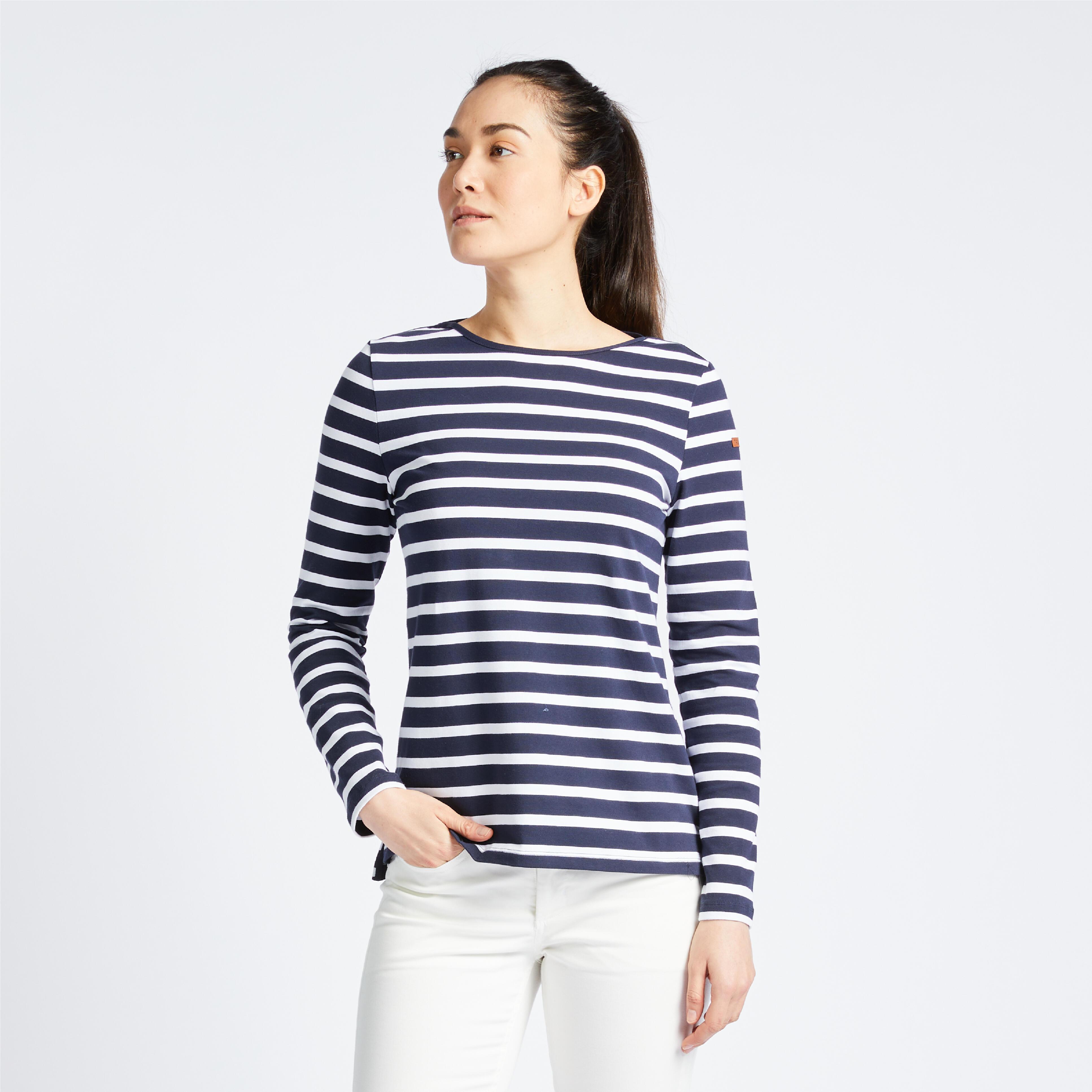 Image of Langarmshirt - Sailing 100 Damen Blau Bedruckt 46