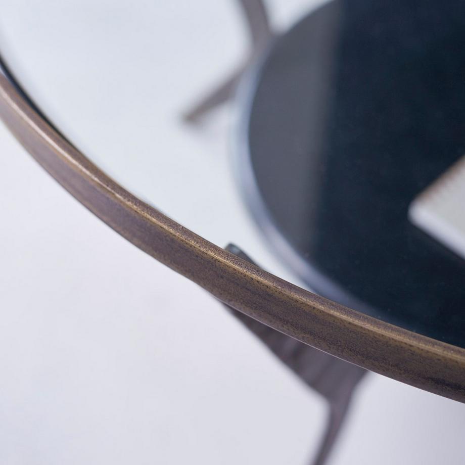 Tikamoon Couchtisch aus Marmor und Metall Ambre  