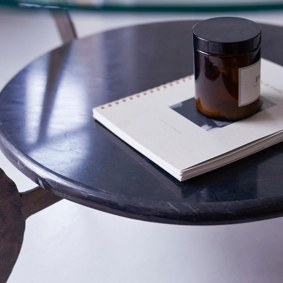 Tikamoon Couchtisch aus Marmor und Metall Ambre  