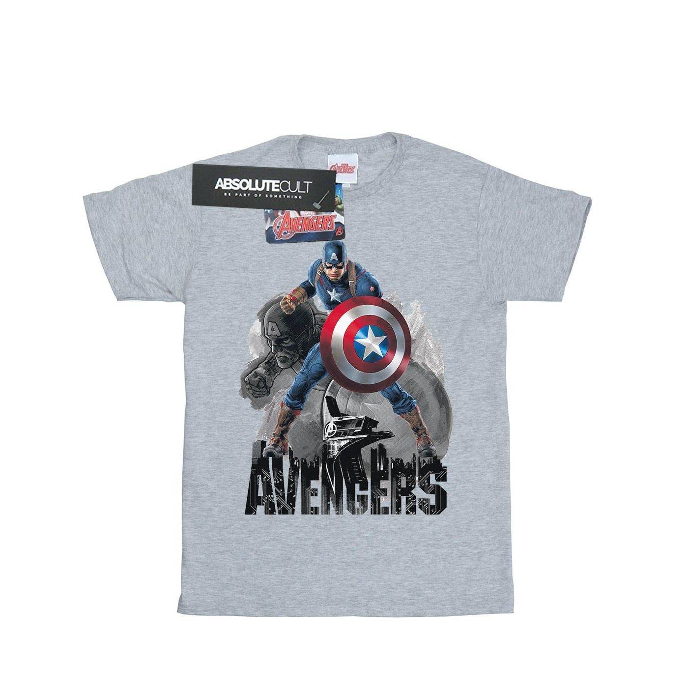 Image of Captain America Action Pose Tshirt Herren Grau XL