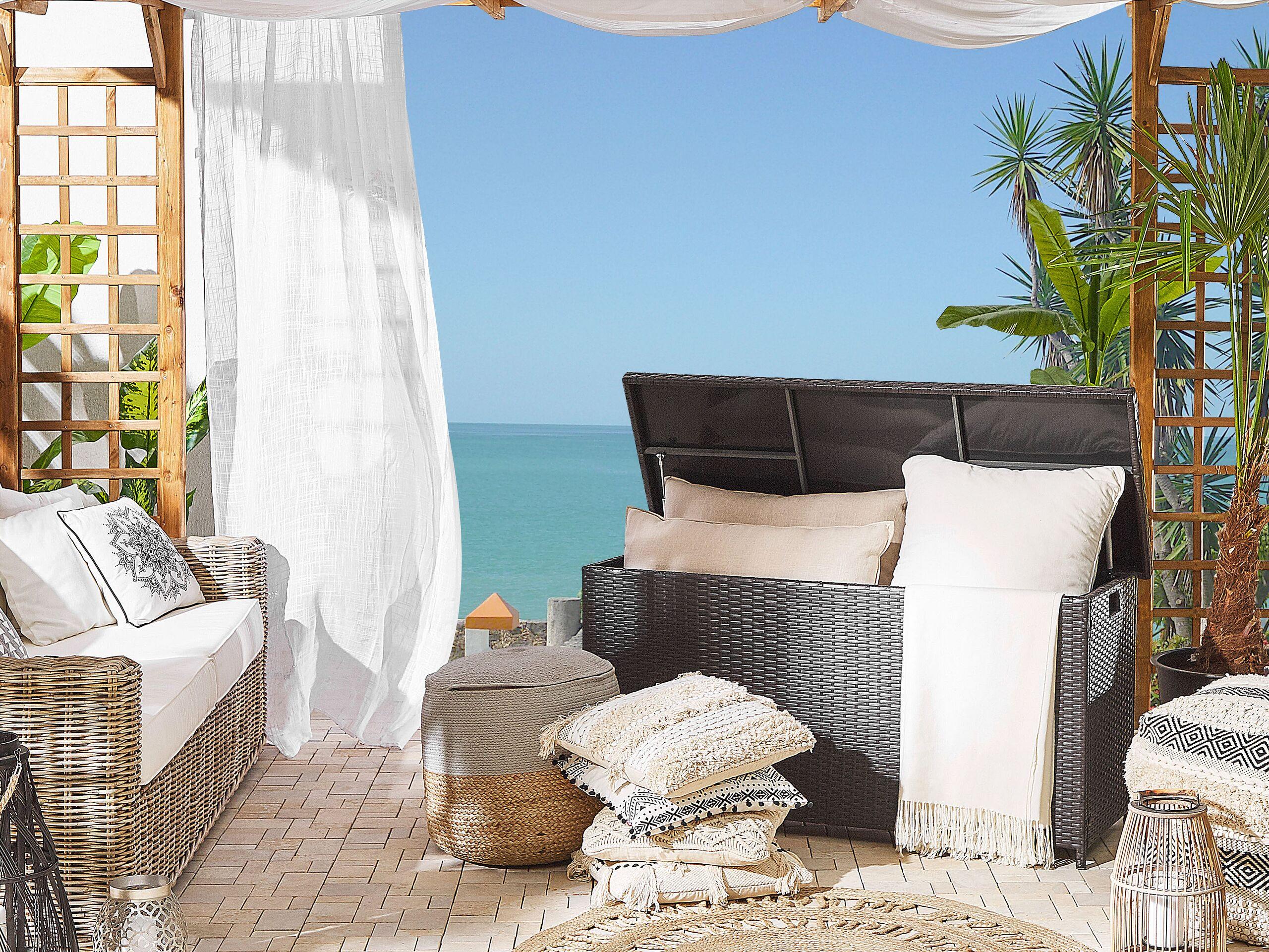 Beliani Aufbewahrungsbox aus PE Rattan Boho MODENA  