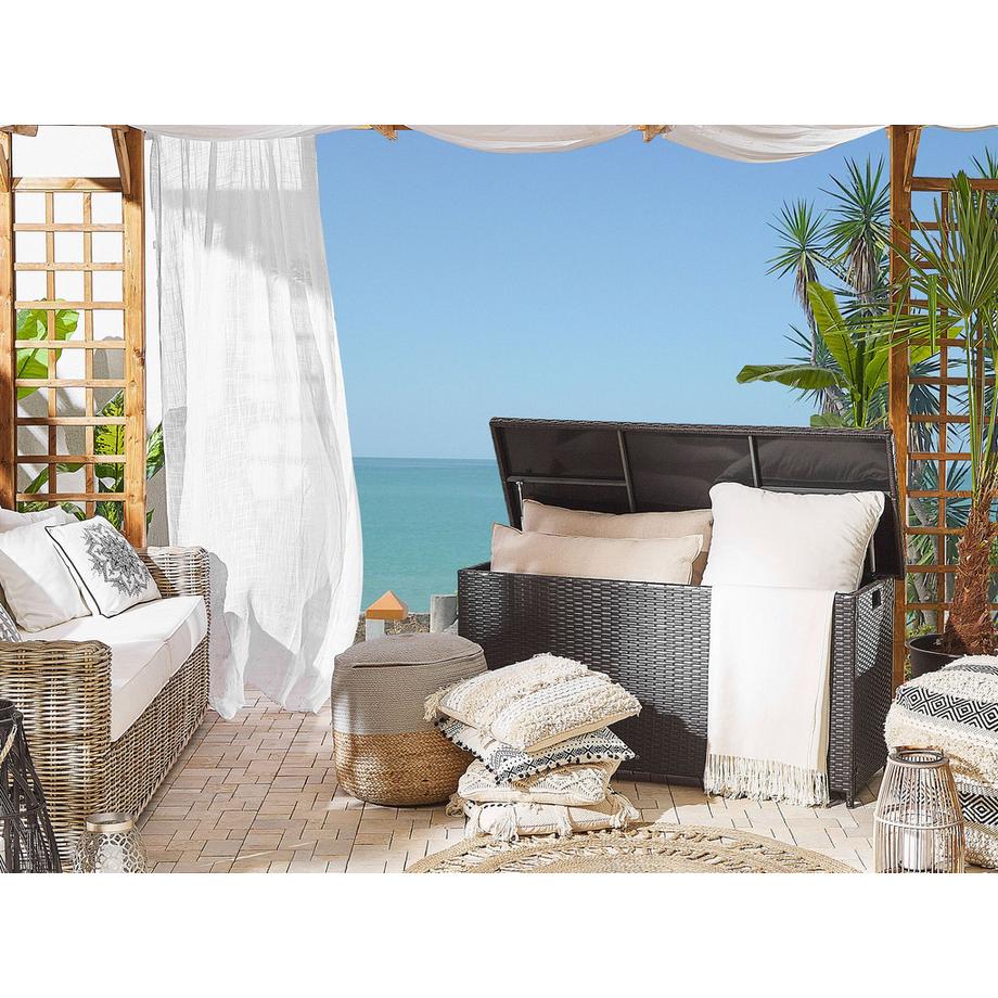 Beliani Aufbewahrungsbox aus PE Rattan Boho MODENA  