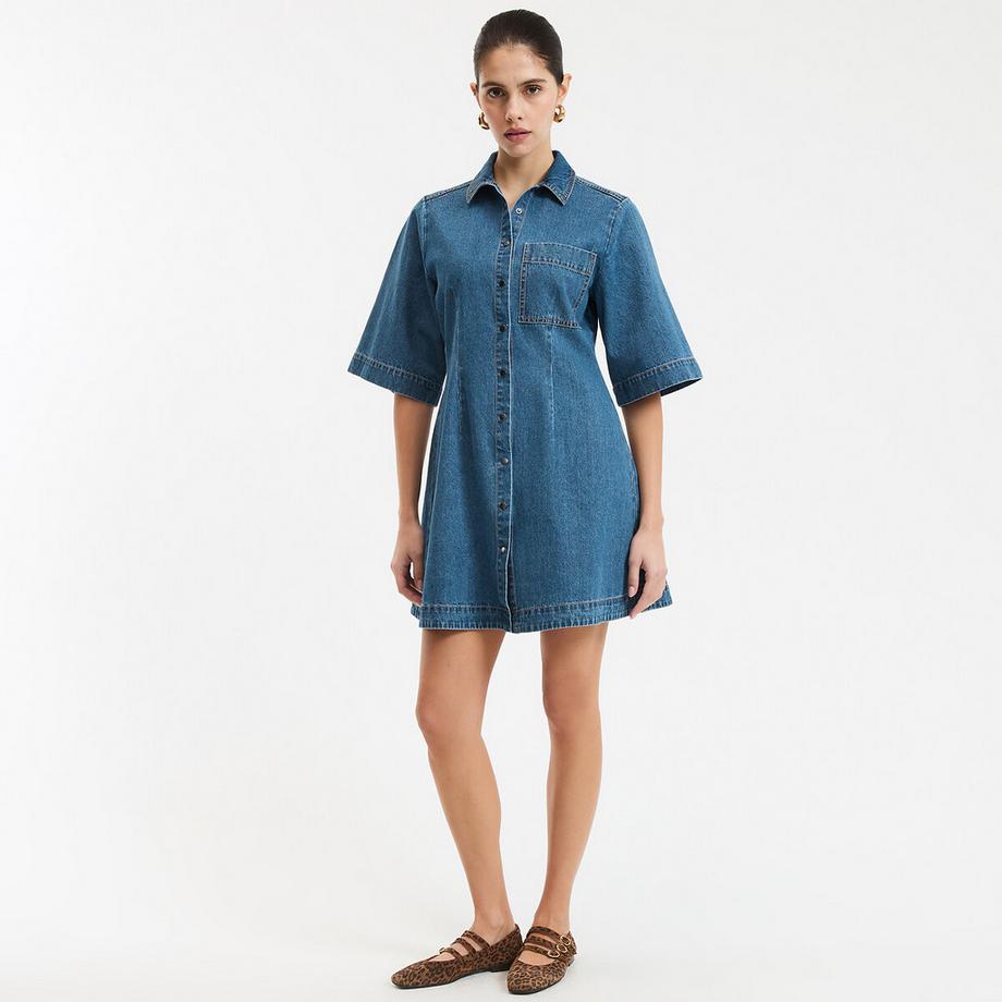 La Redoute Collections Robe évasée en jean  