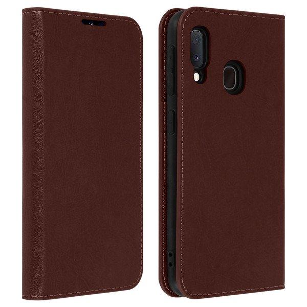 Image of Cover Echtleder Galaxy A20e Braun