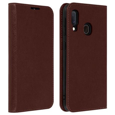 Avizar  Cover Echtleder Galaxy A20e Braun 