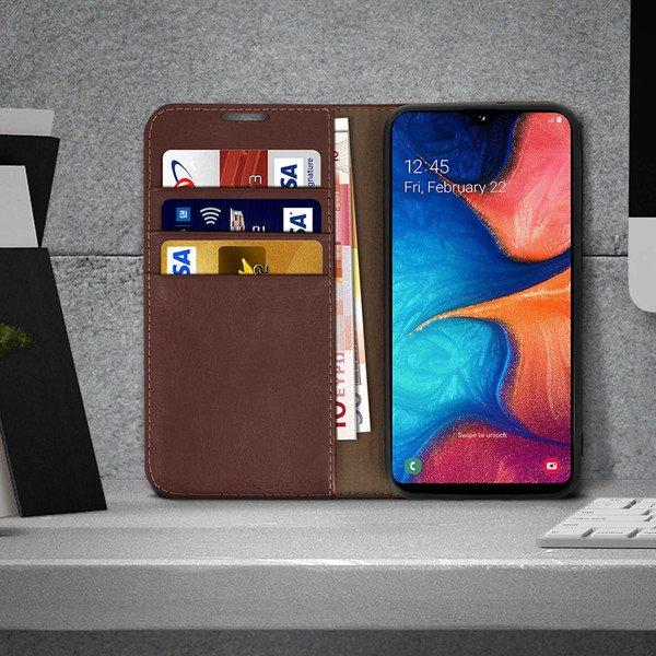 Avizar  Cover Echtleder Galaxy A20e Braun 