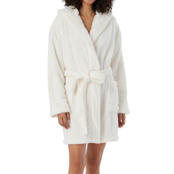Image of Teddy Fleece - Morgenmantel Bademantel Damen Offwhite XL