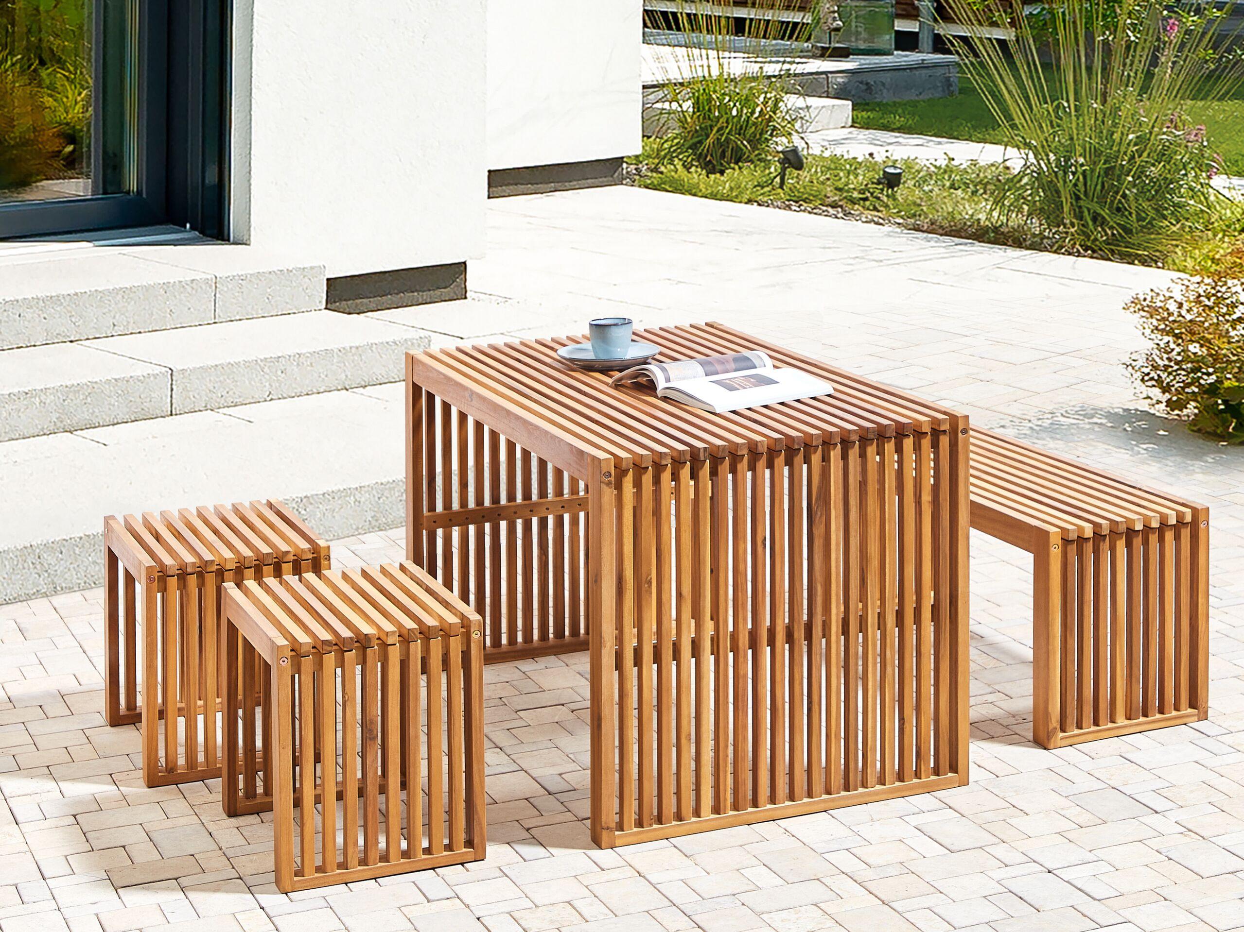 Beliani Table de jardin en Acacia Moderne BELLANO  