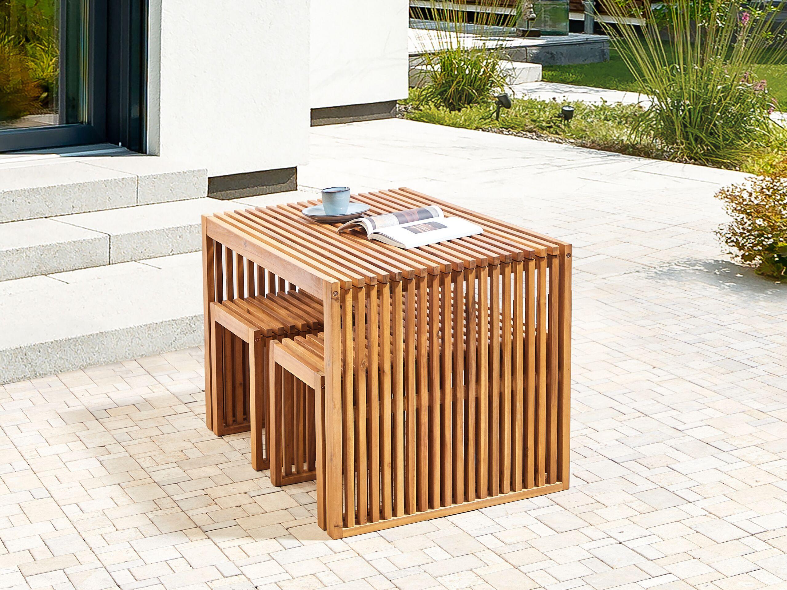 Beliani Table de jardin en Acacia Moderne BELLANO  