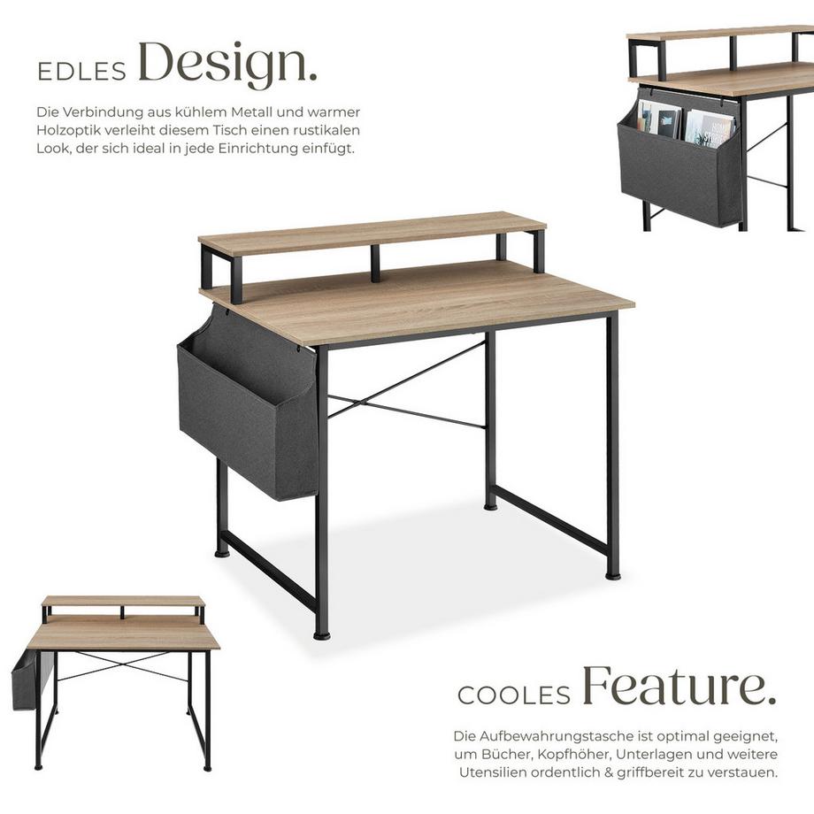Tectake Schreibtisch Thornton Industrial Style Holz und Stahl  