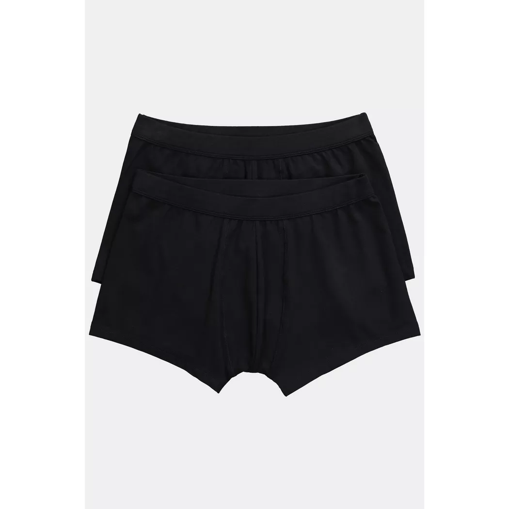 JP1880 - Hip-Pants im 2er-Pack, GOTS zertifizierte Biobaumwolle, Bauchfit, bis 7 XL, für Herren, Schwarz, Größe XXL