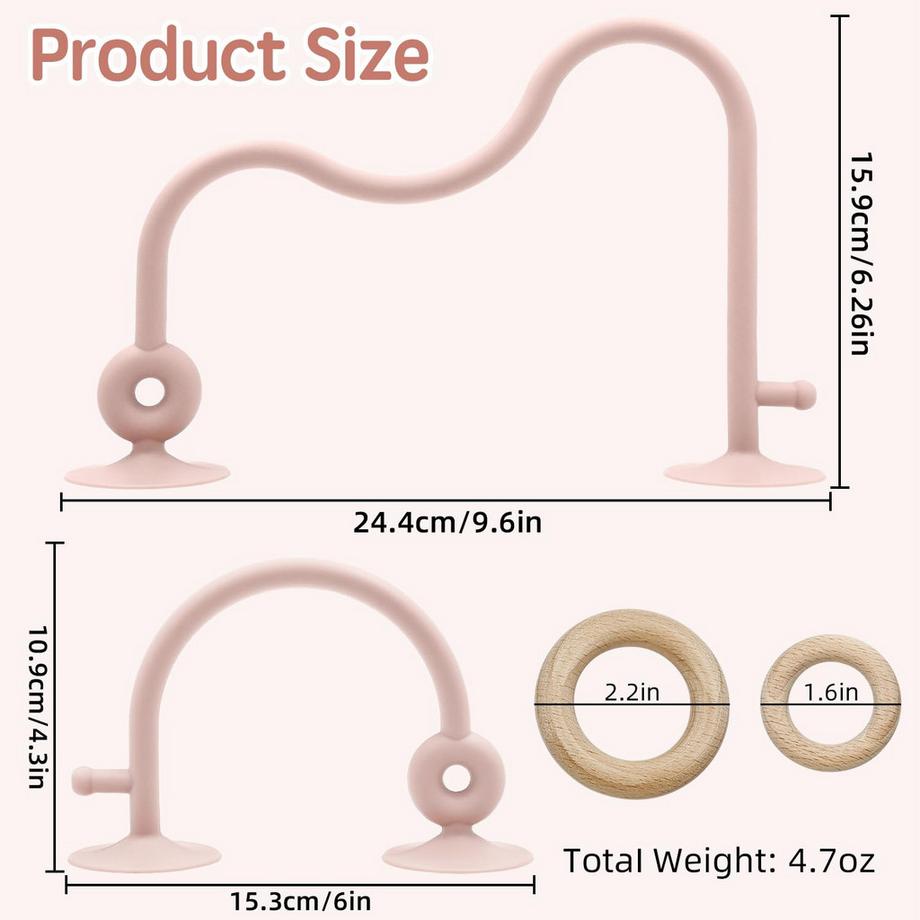 Activity-board  Beißring Babyspielzeug, Hochstuhl Silikon Beißspielzeug mit Saugnapf 