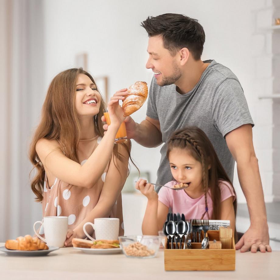 B2X Contenitore da tavolo in bambù con 6 scomparti  