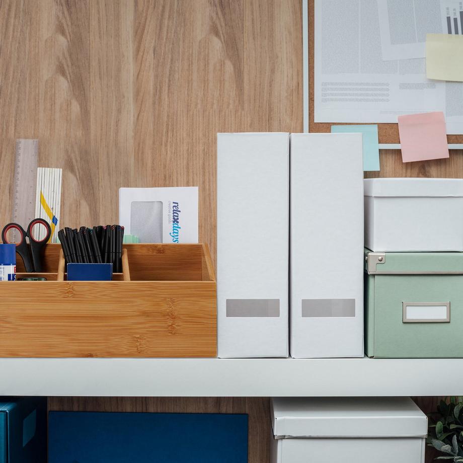 B2X Contenitore da tavolo in bambù con 6 scomparti  