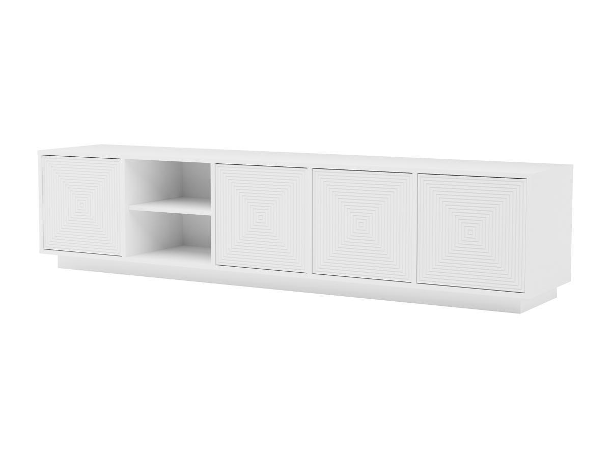 Vente-unique  Mobile TV sospeso con 4 ante e 2 nicchie in MDF Bianco - MEZULIA 