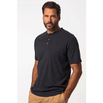 T-shirt Henley à manches courtes. Col rond et patte de boutonnage - jusqu'au 8 XL