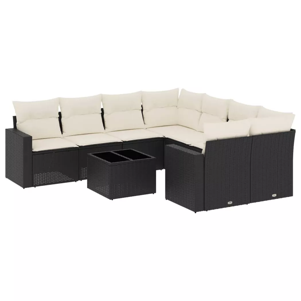 VidaXL - Garten sofagarnitur poly-rattan, One Size, Schwarz