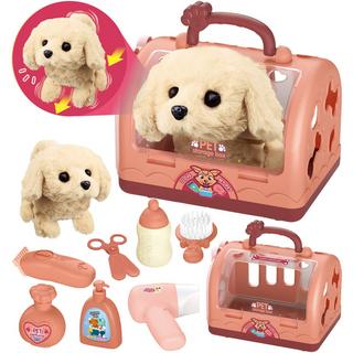 Activity-board  Jouet Robot Chien Docteur Valise Enfants, Jouet Vétérinaire Jeux de Rôle Enfants 12 pcs avec Cage Electronique Chien Courant Aboyant & Transport 