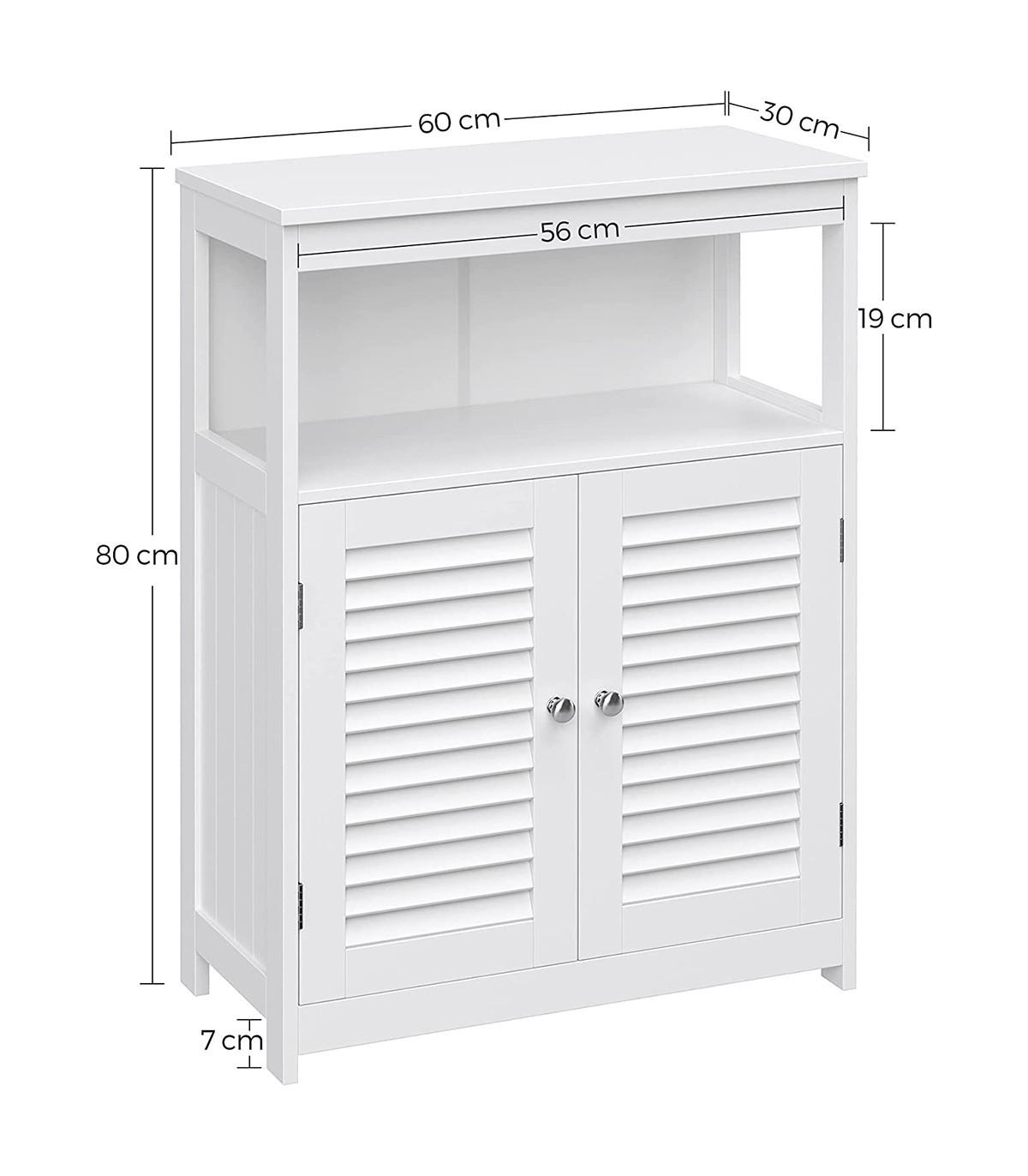 Calicosy Mobile da bagno bianco 2 ante e 1 nicchia - L60 x H80cm  