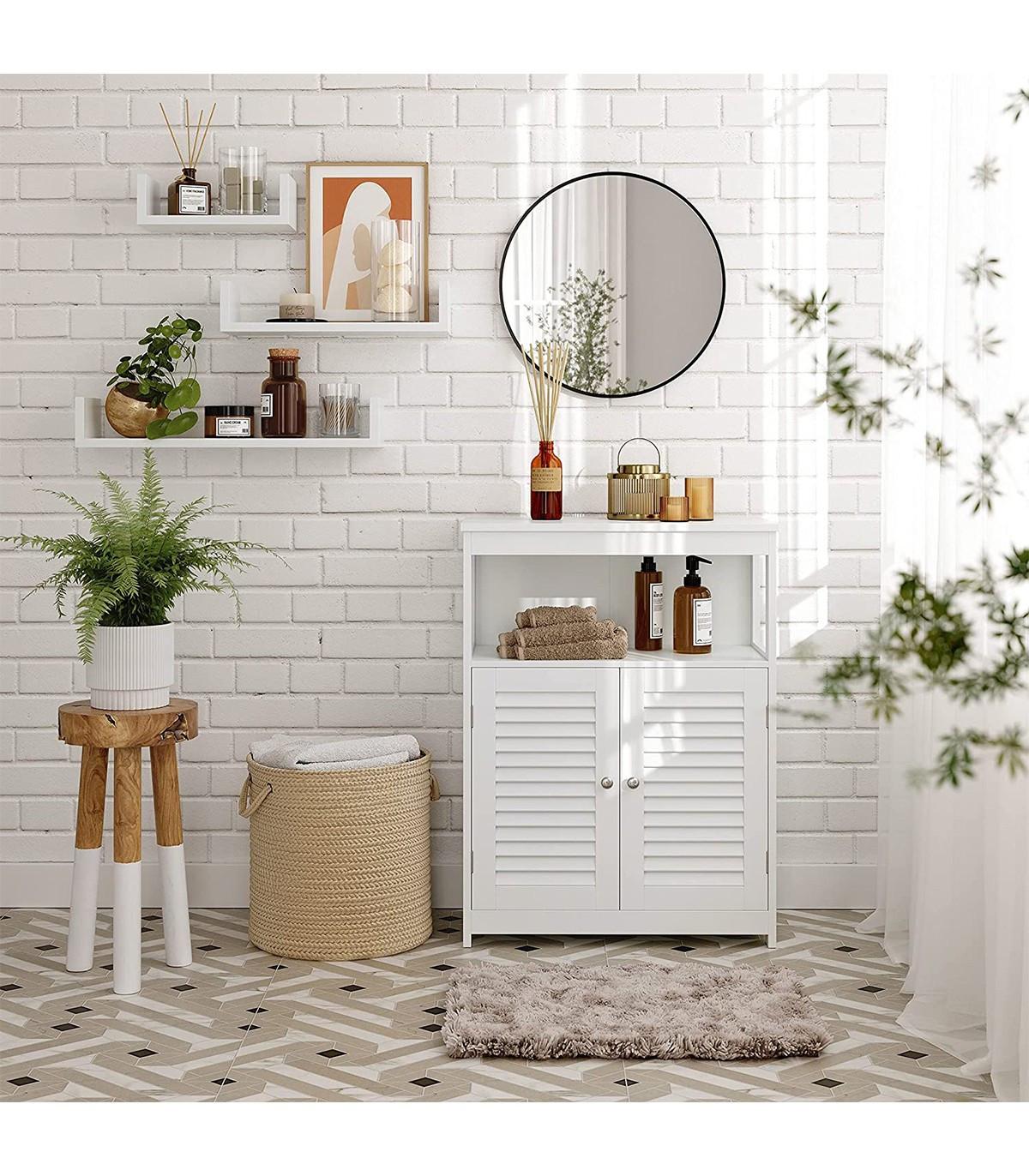 Calicosy Mobile da bagno bianco 2 ante e 1 nicchia - L60 x H80cm  