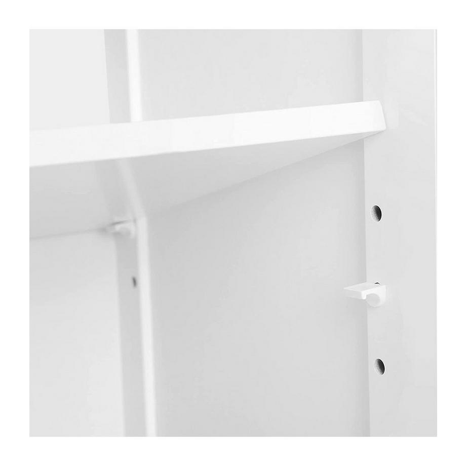 Calicosy Meuble de rangement blanc 2 portes persiennes et 1 niche - L60 x H80cm  