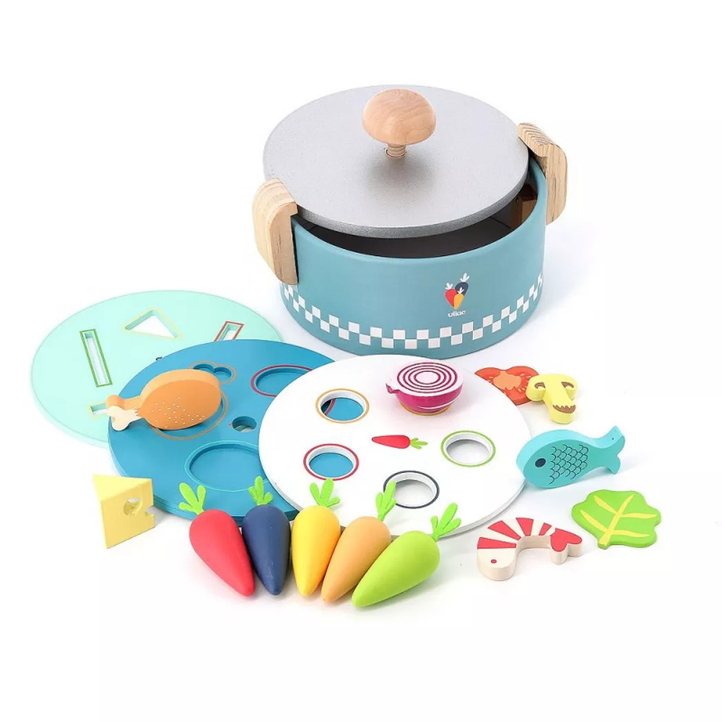 Vilac - Aktivitäten Spielkochtopf mit Formen, Multicolor
