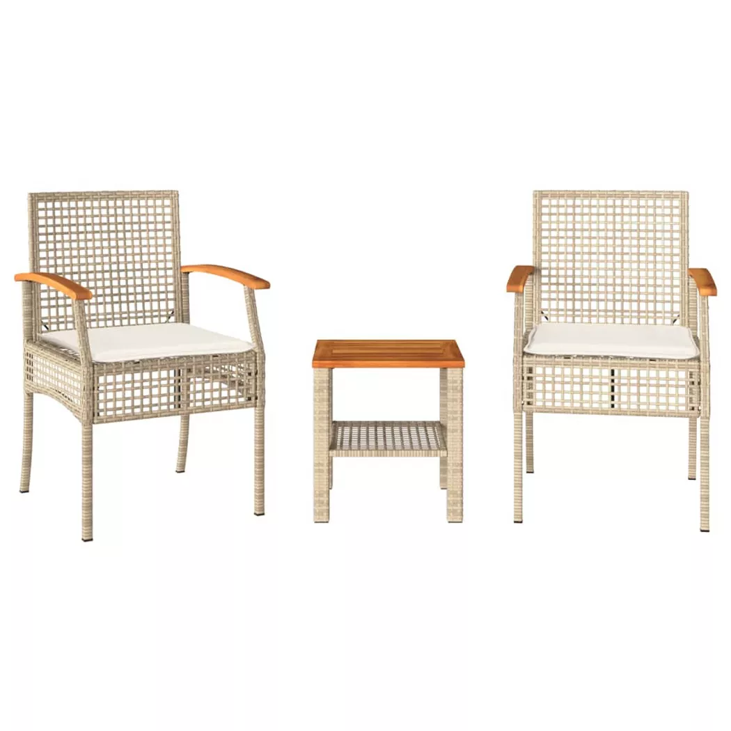 VidaXL - Ensemble de bistro rotin synthétique, One Size, Beige