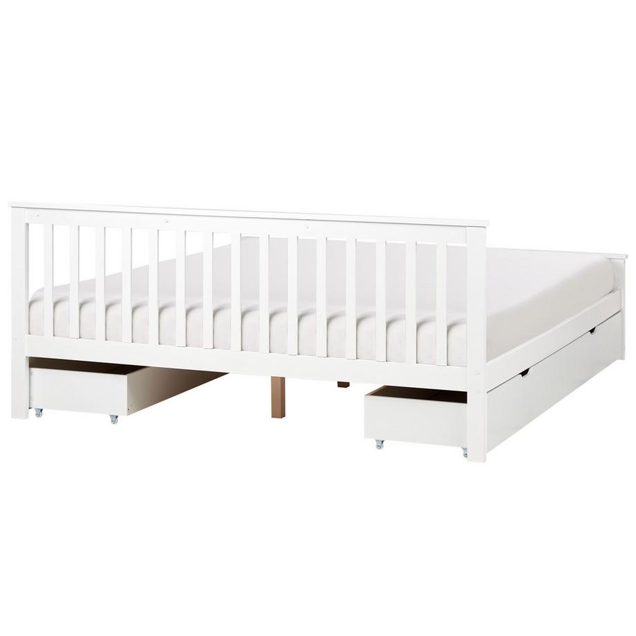 Beliani Letto con 4 cassetti en Legno di pino  OLENDON  
