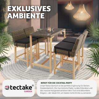 Tectake Tavolo da bar in rattan Kutina 96 x 65 x 100 cm  