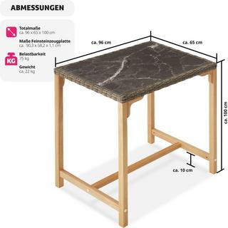 Tectake Tavolo da bar in rattan Kutina 96 x 65 x 100 cm  