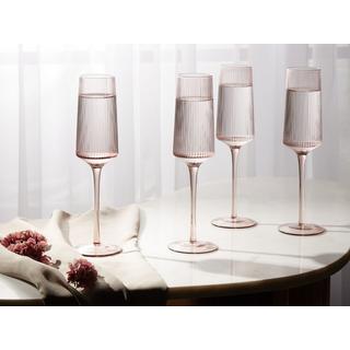 Beliani Champagnerflöten aus Glas Retro AMETHYST  