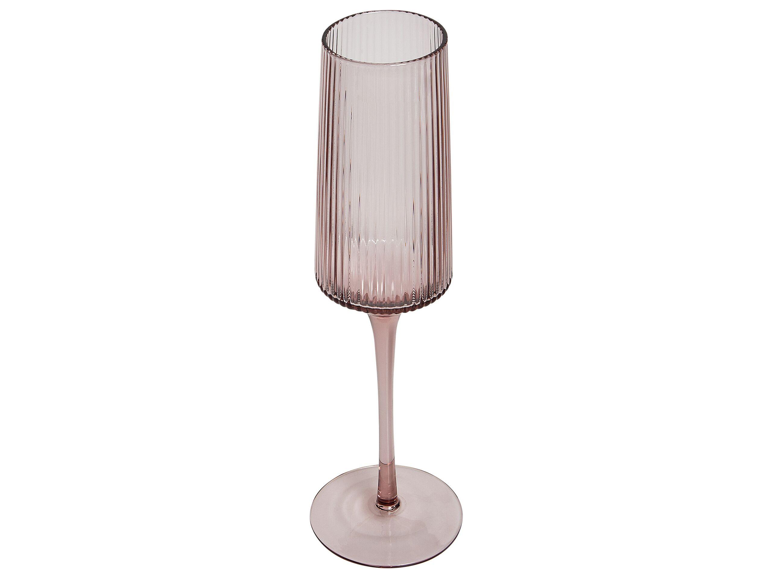 Beliani Champagnerflöten im 4er Set aus Glas Retro AMETHYST  