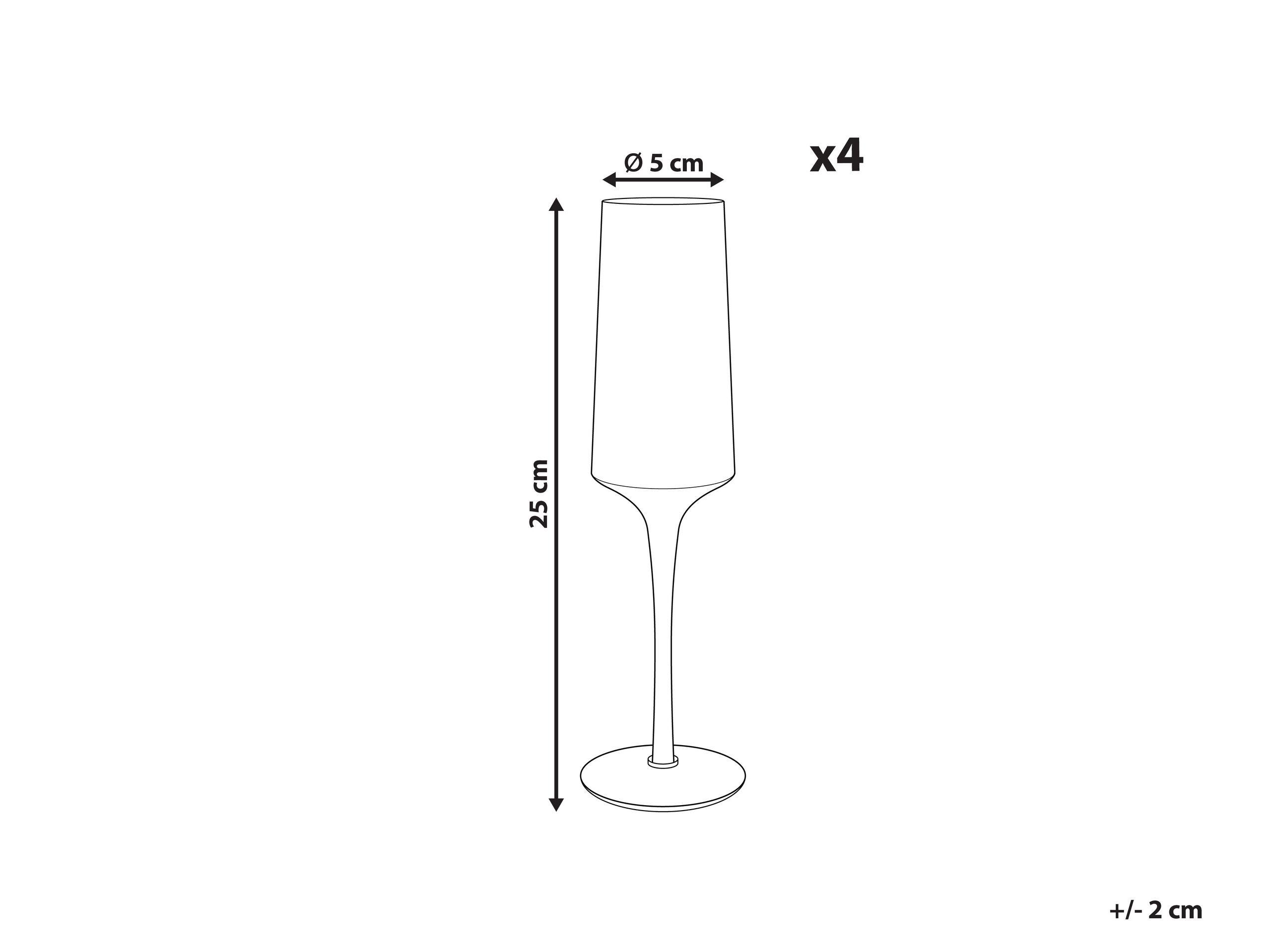 Beliani Flûtes à champagne en Verre Rétro AMETHYST  